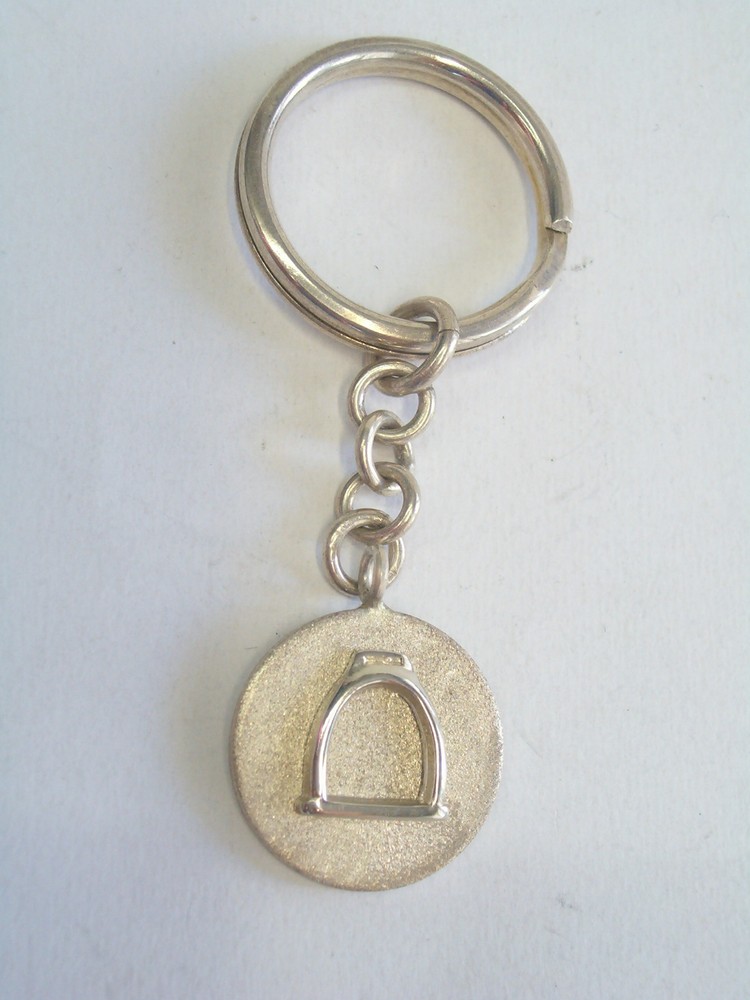 925 Silver KEYCHAIN with BRACKET - riding - horse - breeze