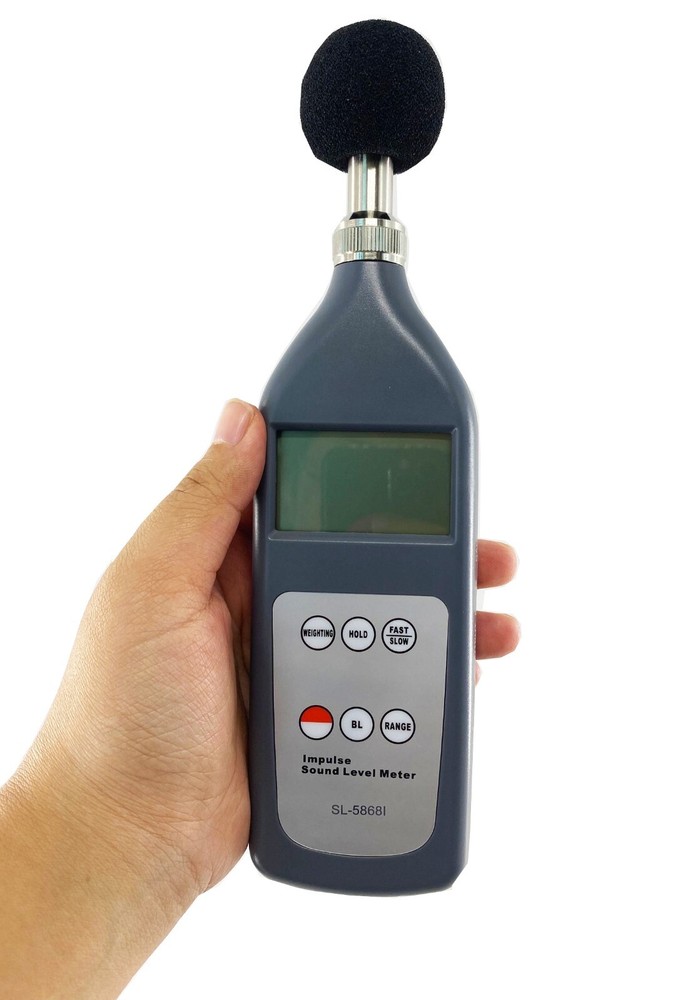 Impulse Sound Level Meter Tester with Range 25dB~130dB(A) Large Screen Display