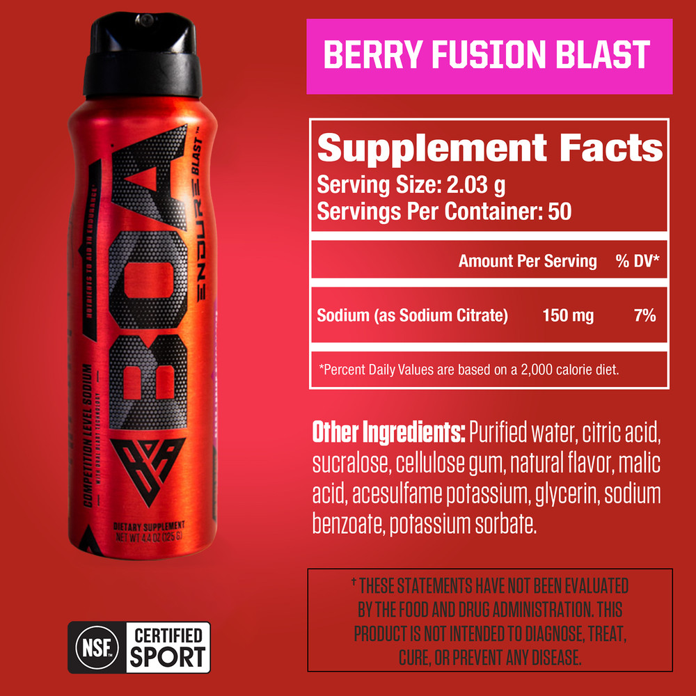 BOA ENDURE BLAST rapid electrolytes 2oz 30-case pack - FREE SHIPPING