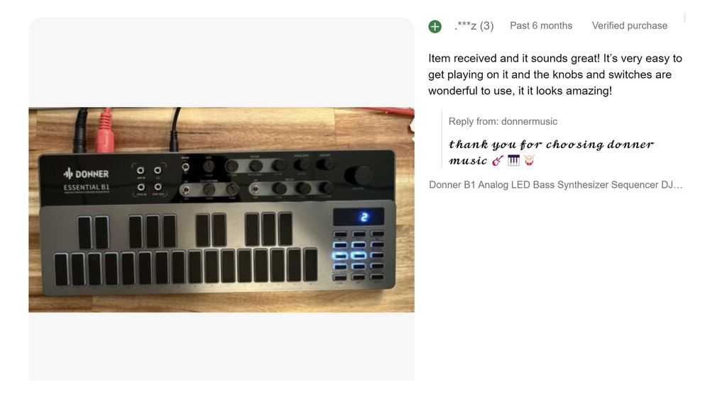 Donner B1 Analog LED Bass Synthesizer Sequencer DJ Controller Beat Drum Machine
