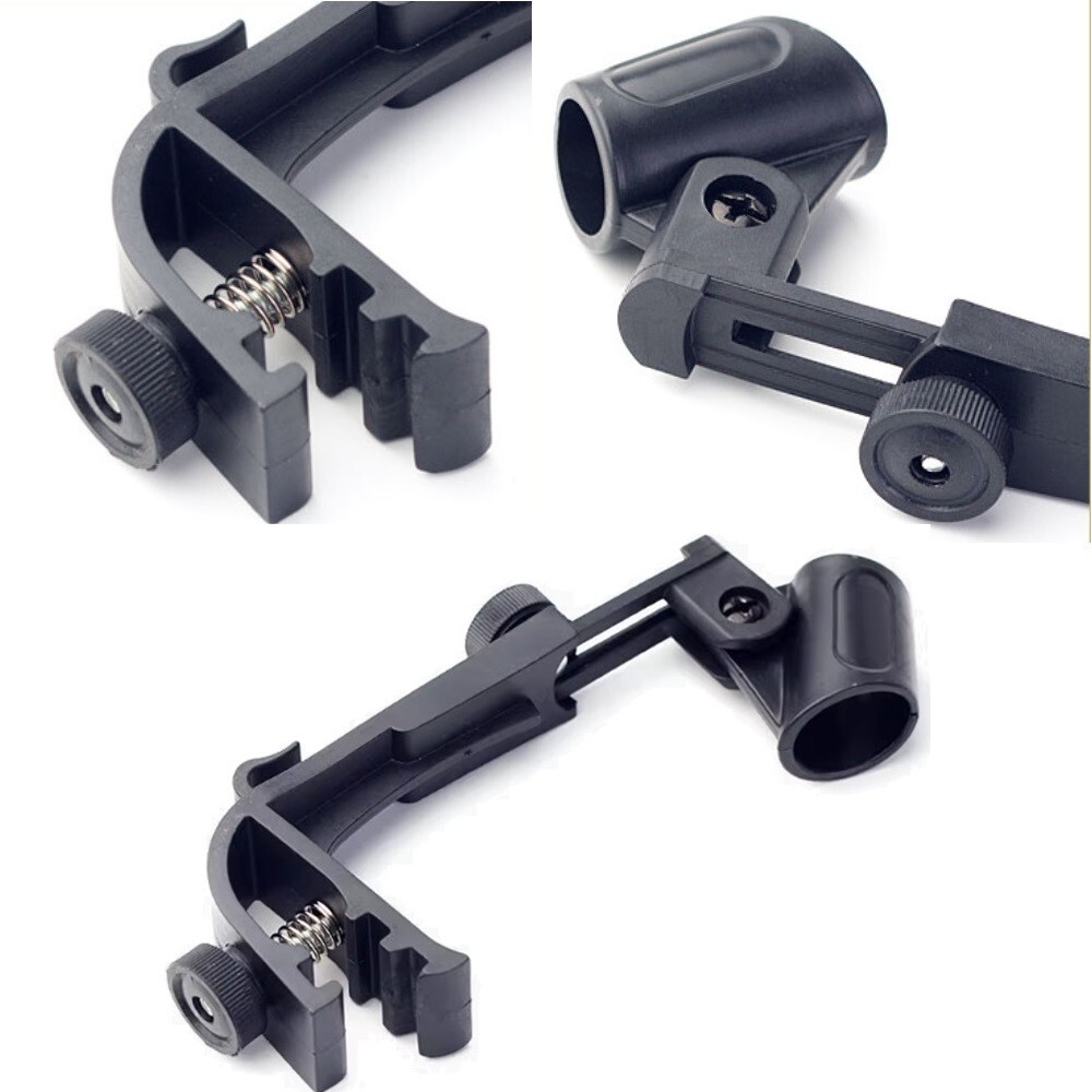 2 Pack Drum Microphone Holder for Shure SM57 Dynamic Instrument Microphone Black