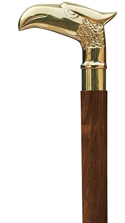 Solid Eagle Head Wooden Walking Stick Victorian Handle Antique Style Cane Gift