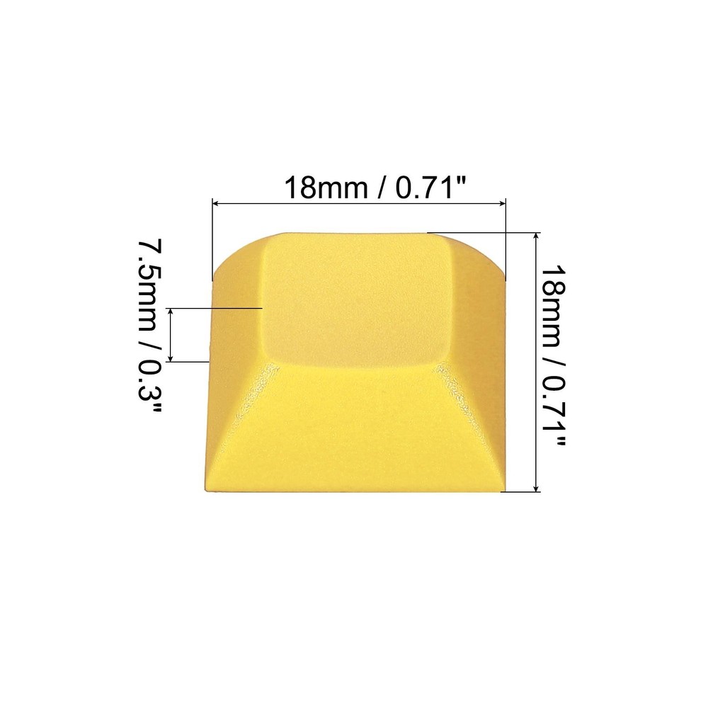 1U Blank Keycaps 10pcs MX Keyboard Replacement Universal PBT Mechanical, Yellow
