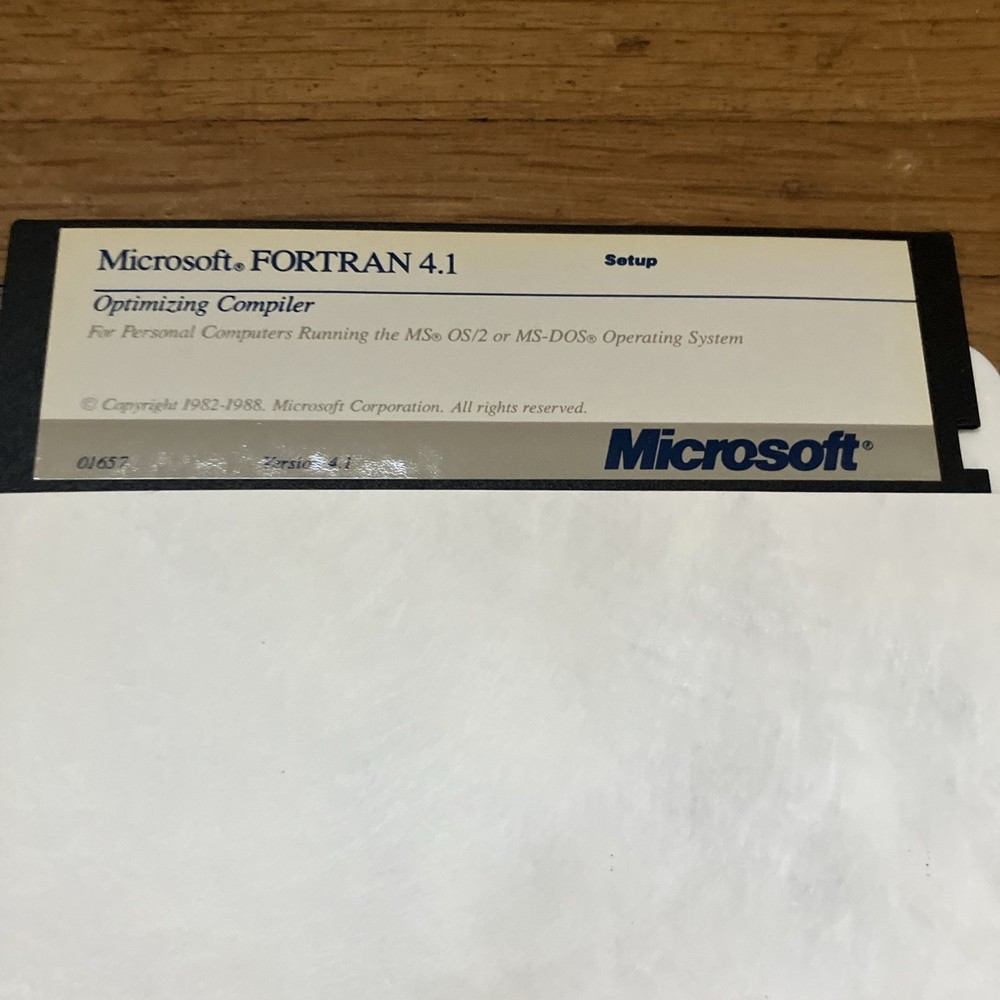 Microsoft Fortran Compiler Version 4.1 Software