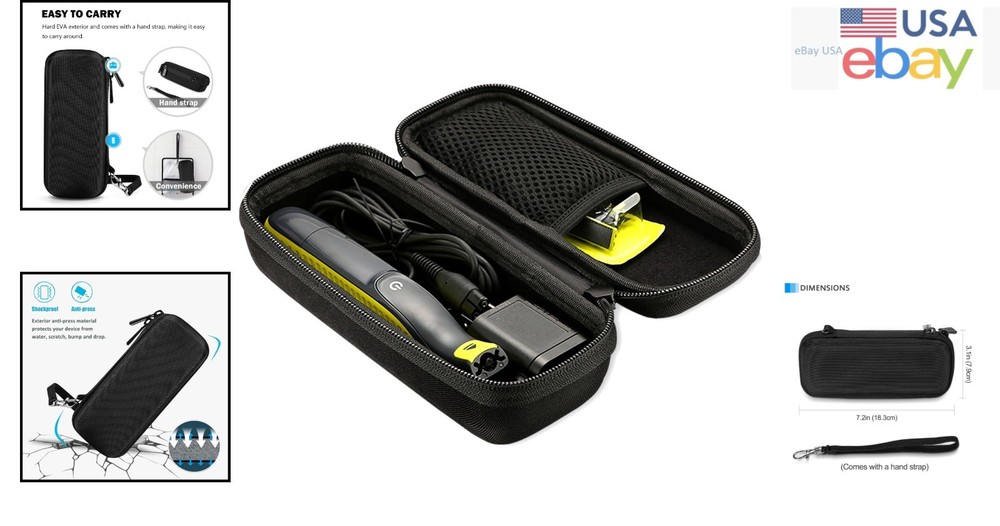 EVA Hard Case for Electric Trimmer with Soft Lining and Accessory Pocket