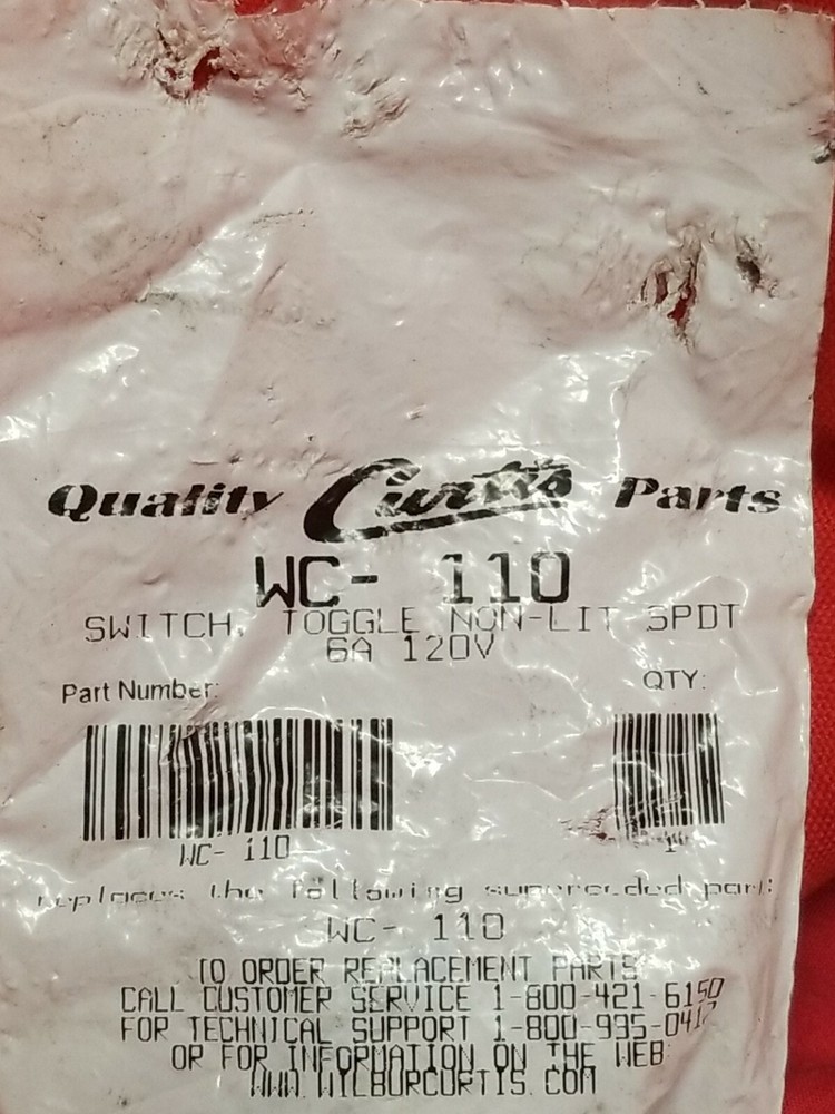 NOS WILBUR CURTIS MAIN POWER SWITCH WC-110