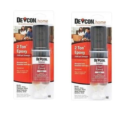 Devcon 31345 Epoxy, Liquid, Clear, 0.84 fl-oz Syringe (2-pack)