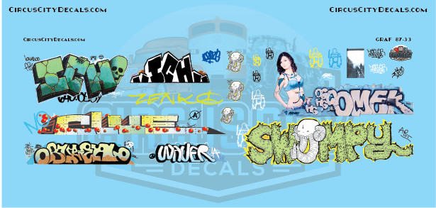 Railroad Graffiti S 1:64 Scale Decal Set