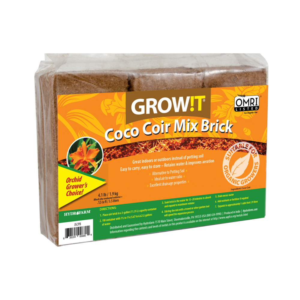 2 x Pack GROW!T Coco Coir Mix Brick–| Organic Growing Medium | 6 Total Bricks