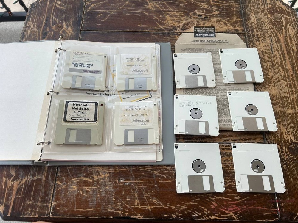 Vintage Microsoft Macintosh Demo Software Lot Excel Word Multiplan Floppy