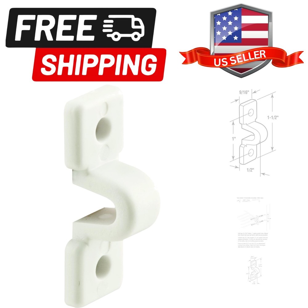 Loop Clip, Fits Wire Shelves, Plastic Construction, White 12 Pack
