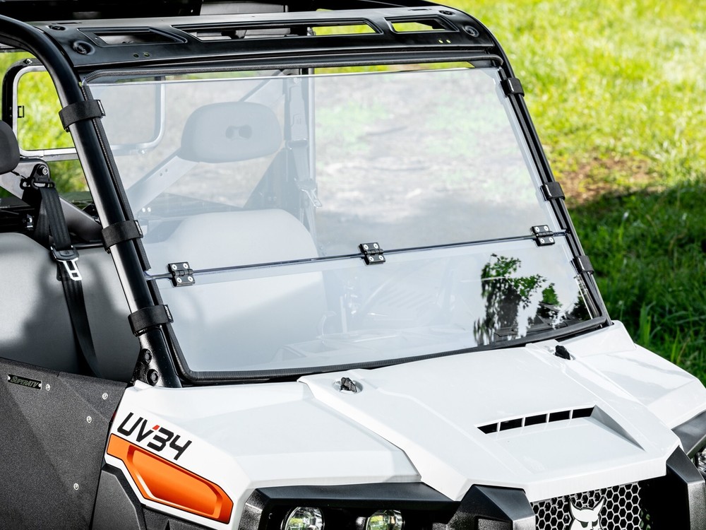 SuperATV Scratch-Resistant Flip Down Windshield for Bobcat UV34/UV34XL (2019+)