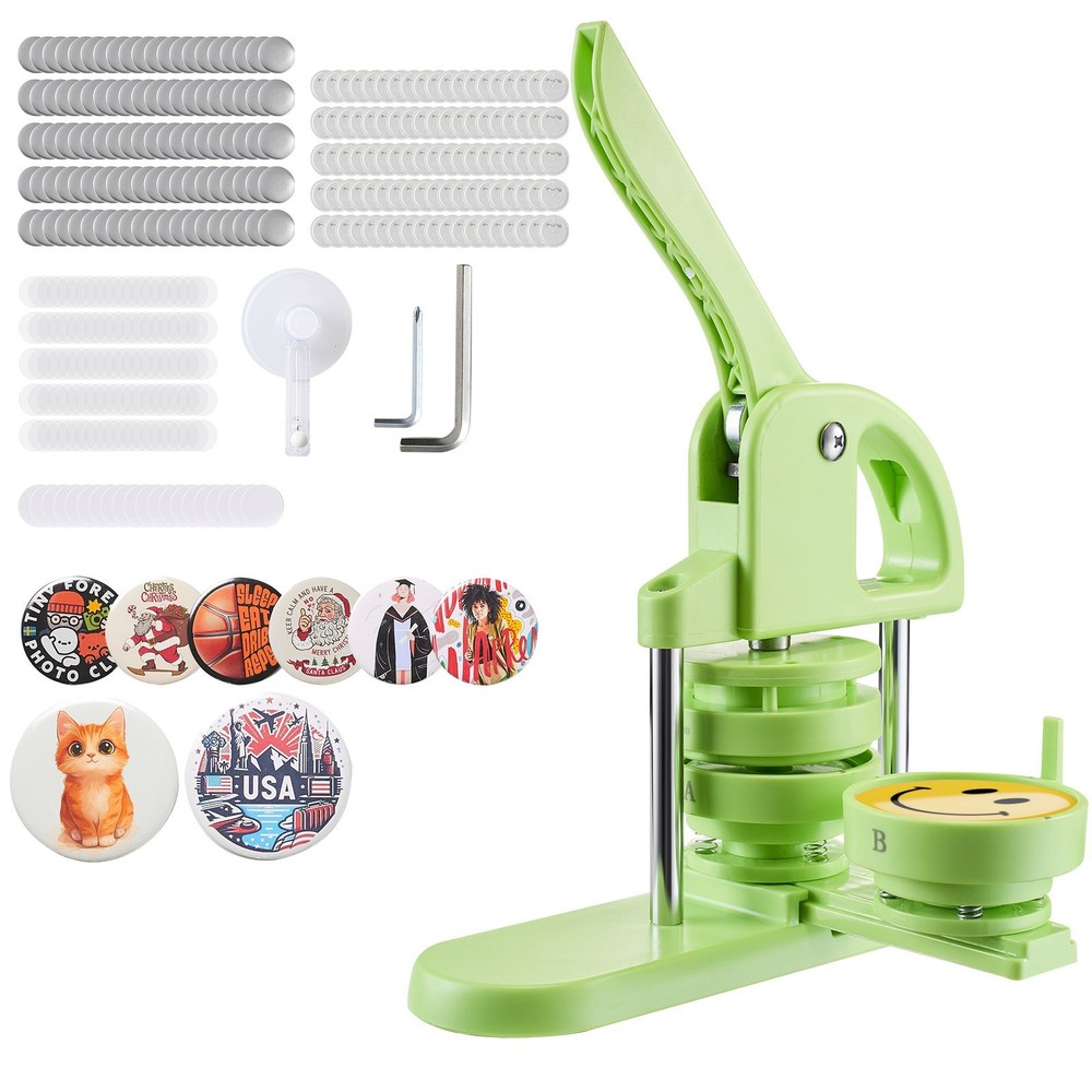 Button Maker Machine 2.95 in Plastic Pin Maker 100pcs Button Parts Circle
