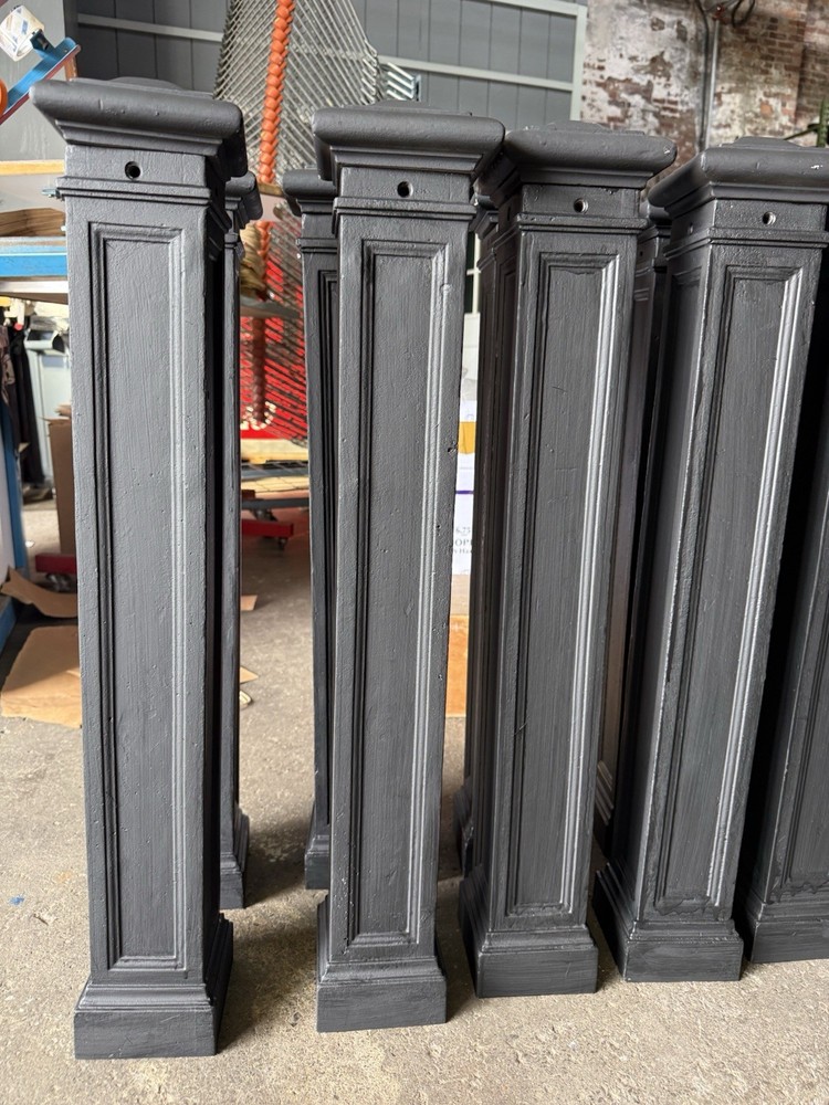 Antique Railing Cast Iron Newel Posts, Architectural Salvage