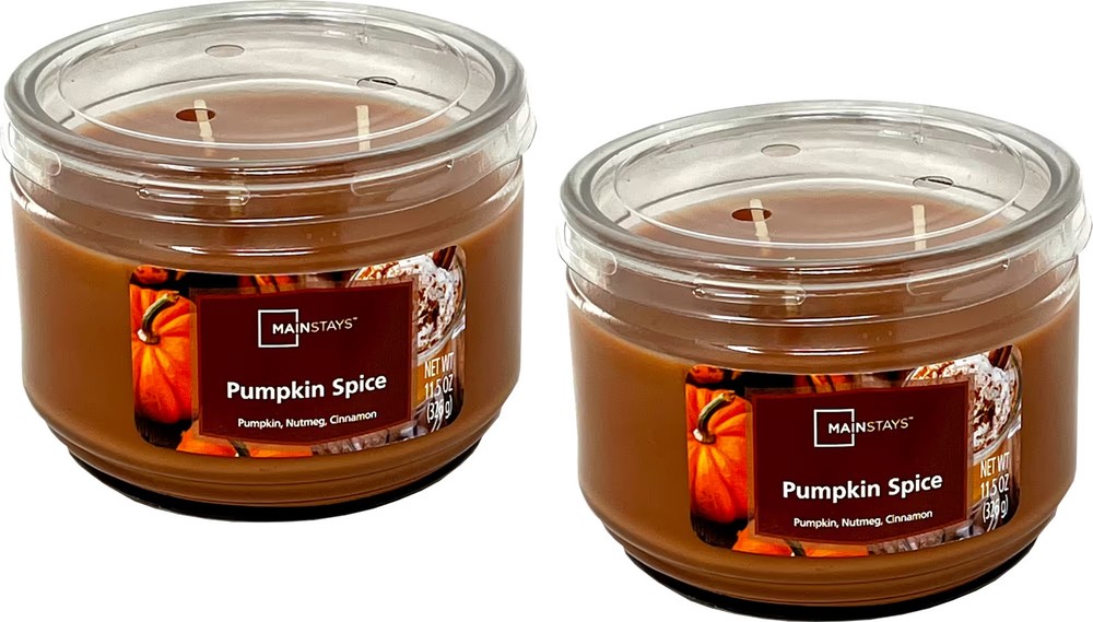 Mainstays 11.5oz Scented Candle 2-Pack (Pumpkin Spice )