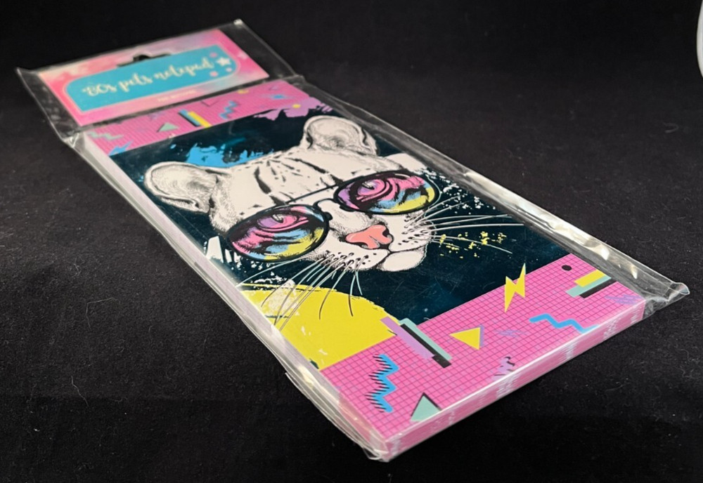 '80s Pets Notepad - Cat - Note Pad - 52 Sheets - 8" x 3.75"