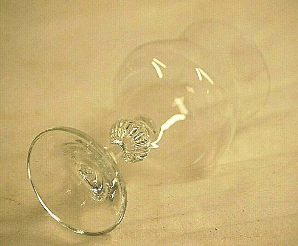 Clear Glass Water Wine Goblet UFO Stem Classic Footed Glassware Unknown Maker