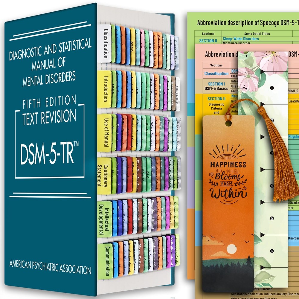 Index Tabs for DSM-5-TR 2022, Color-Coded and Laminated DSM-V-TR for...