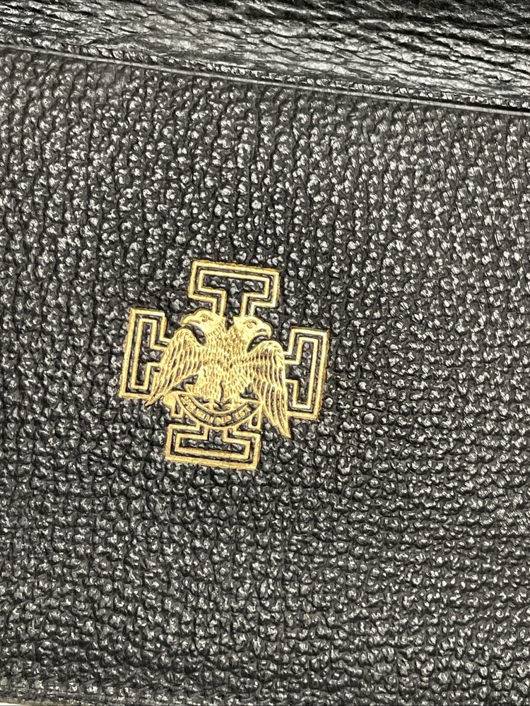 Vintage Leather Wallet, Scottish Rite, Freemason, Embossed