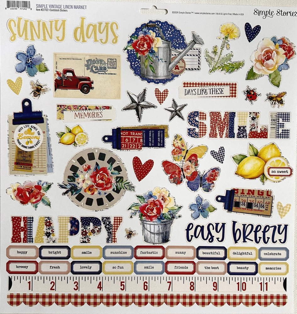 NEW SET! (B) SIMPLE STORIES STICKER SHEETS (17 sheets) Save 70%