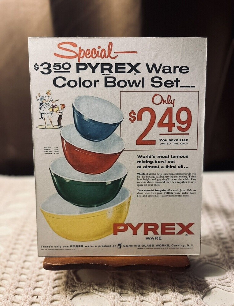 Pyrex Ware, Retro Advertisement, Kitschy Handcrafted Plaque / Sign #2