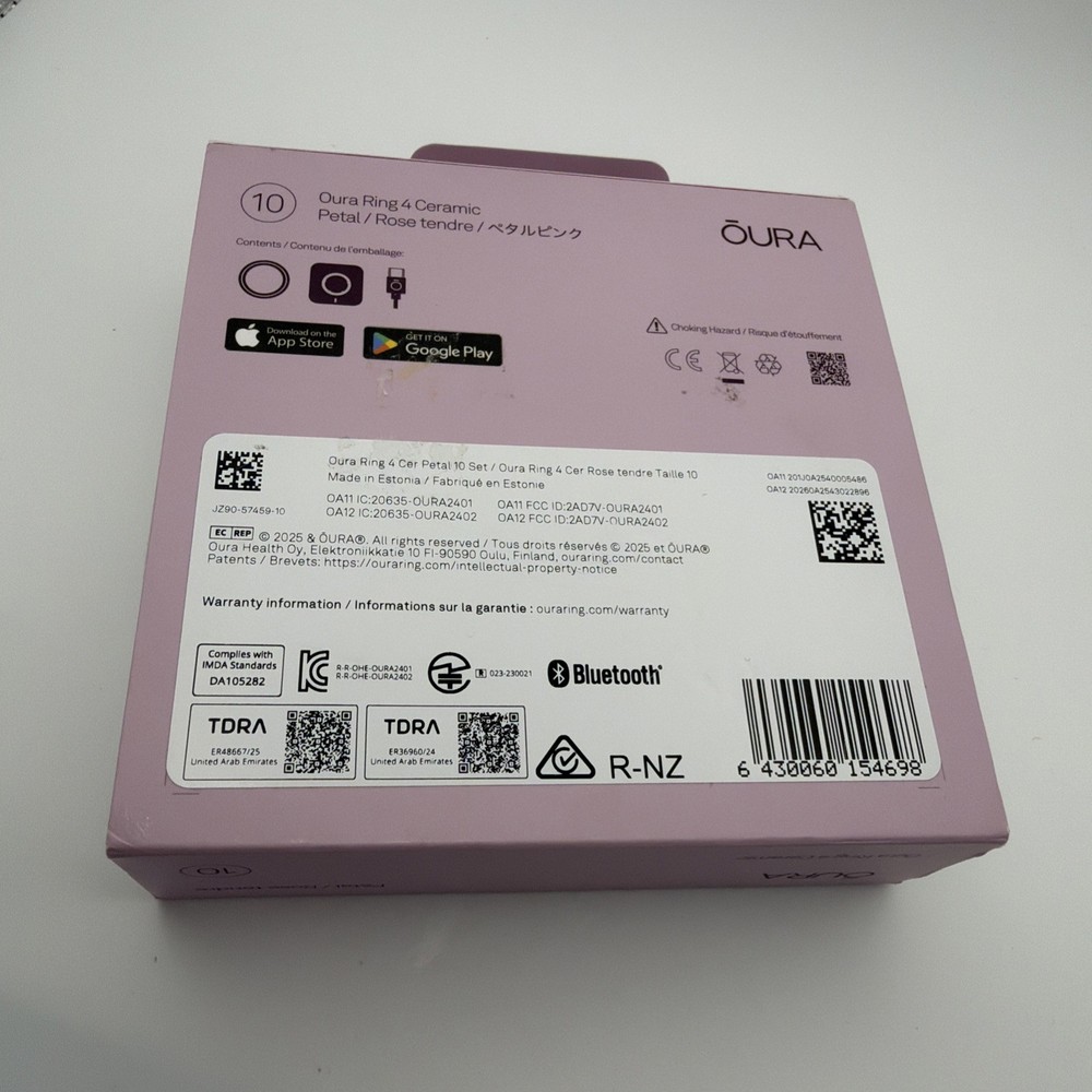 BOX ONLY!! Oura Ring 4 - Ceramic Size 10 Petal