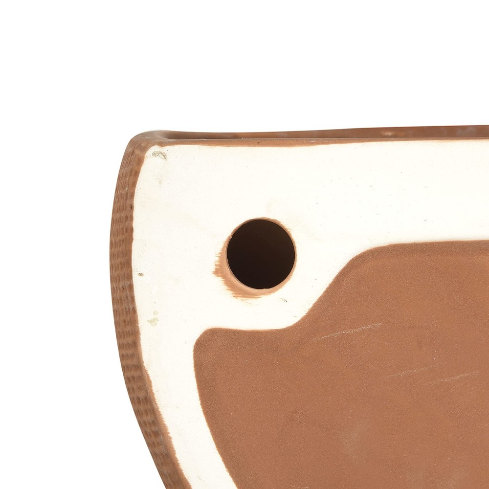 Modern Boho Stoneware Wall Mount Planters, Terracotta, Set of 2 Sizes