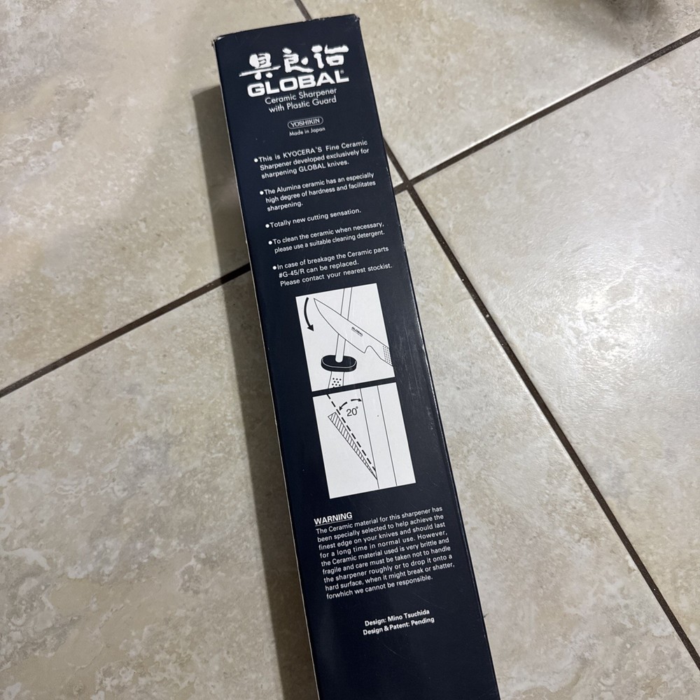 NEW Global Ceramic Sharpener with Plastic Guard White