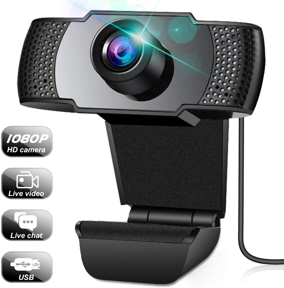 Webcam, Webcam with Microphone, Full 1080P HD Video Webcam, Streaming Computer W