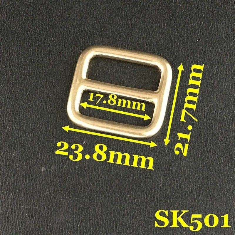 2X Solid Brass Rectangle Buckle Slider Bar Strap Luggage Accessor Leathercraft