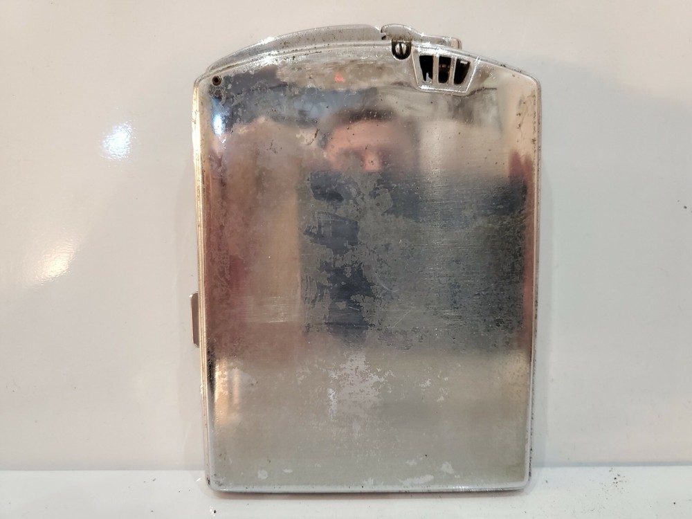 ANTIQUE Working Ronson TWENTYCASE Cigarette Case Lighter ENAMEL & SILVER 3082.14