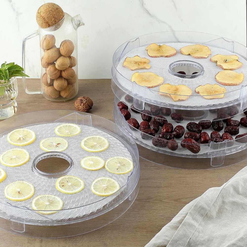 8 Pack Silicone Dehydrator Sheets, 13" Round Tray Large, White