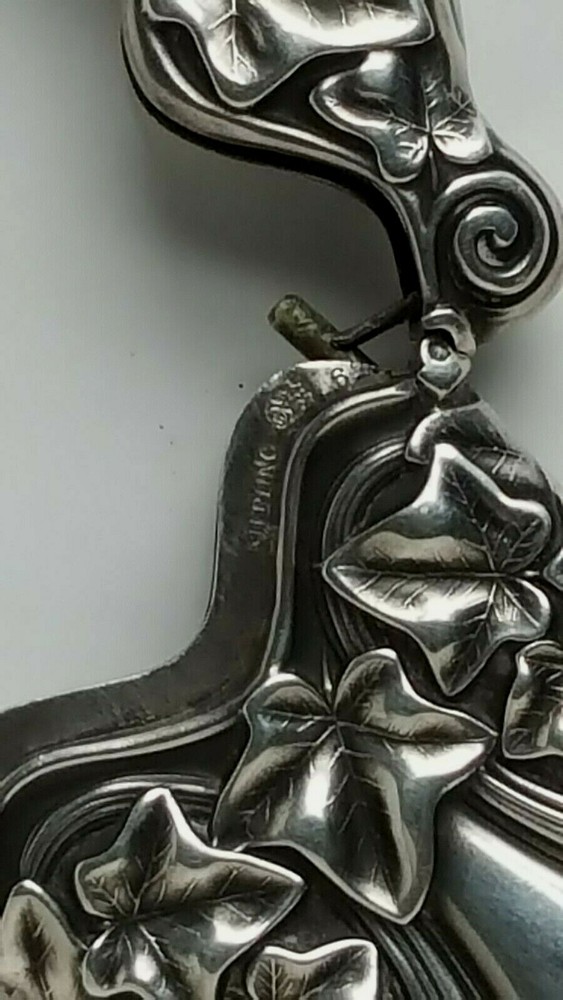 Repousse Sterling Silver WHITING match safe IVY leaf Vesta Box "Miller"
