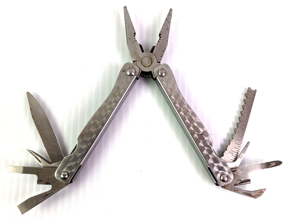 Stainless Steel Multi Tool Silver Folding 10 Function