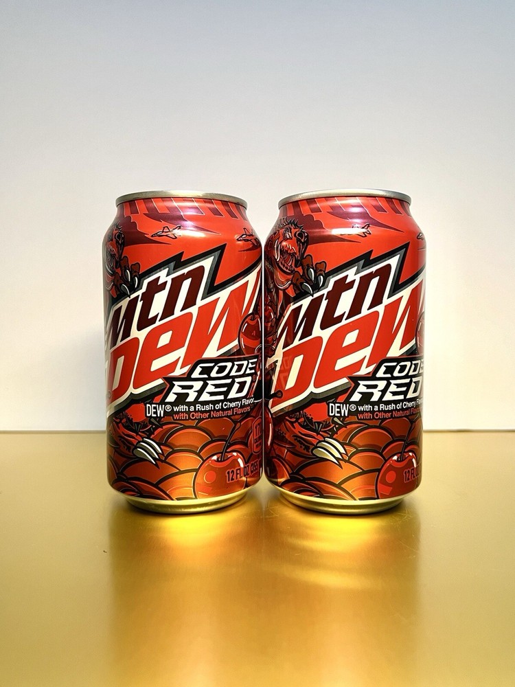〽️ New Sealed Limited Edition Mountain Code Red Cherry Flavored Soda (2 Cans)