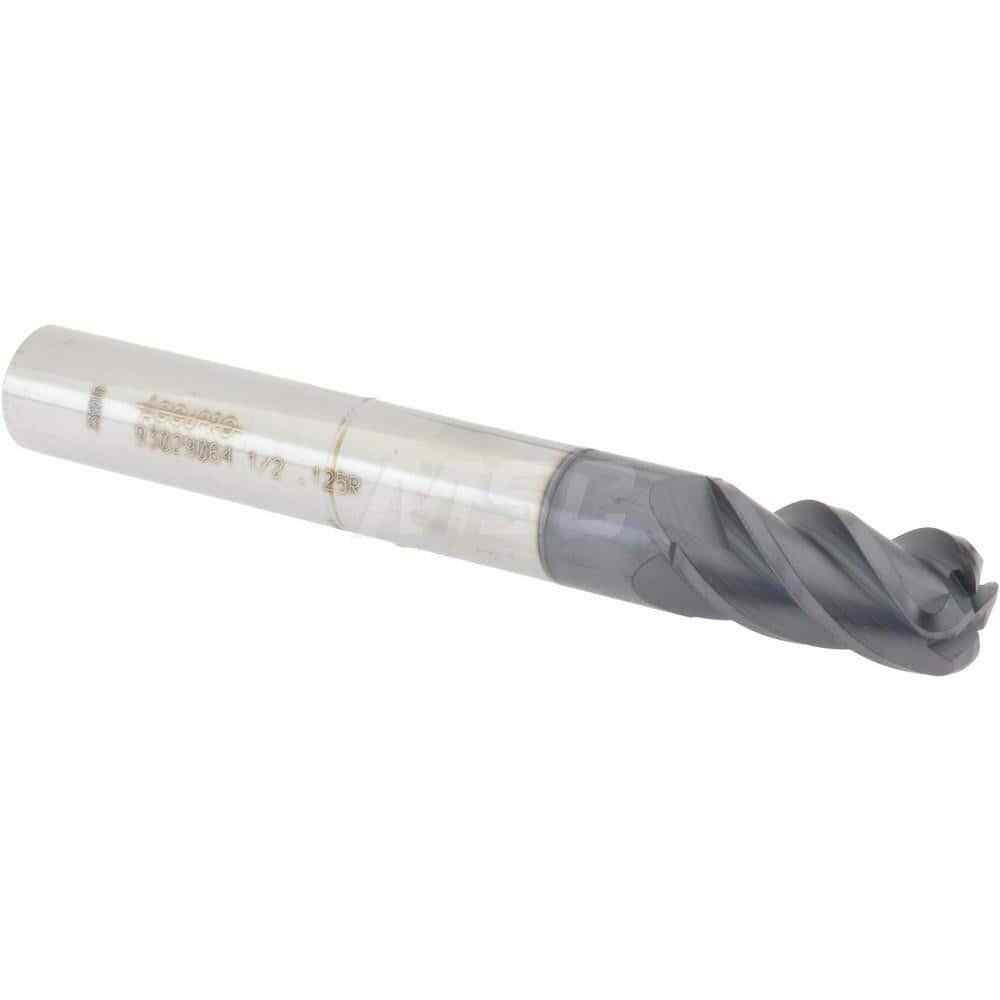Accupro 1/2" Diam 4 Flute Single End Solid Carbide 1/8" Corner Radius End Mil...