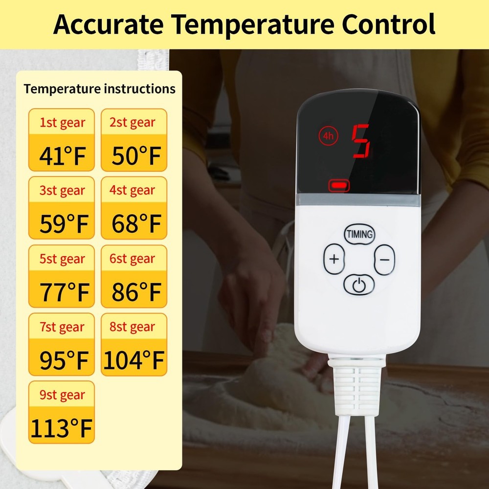 Dough Proofer Heating Pad with Warming Box, Sourdough Bread Proofing Warmer B...