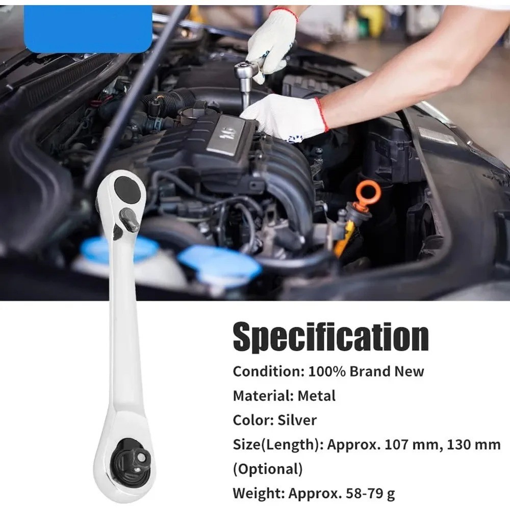 1/4" Mini Double-Ended Quick Socket Ratchet Wrench Rod Screwdriver Bit Tools.