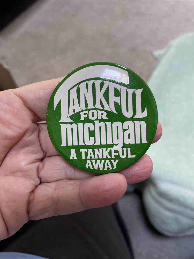 State Button Tankful For Michigan 2 Inch Round Pin Button