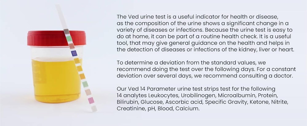 VED 14-in-1 Urine Test Strips, 100 Strips/bottle.