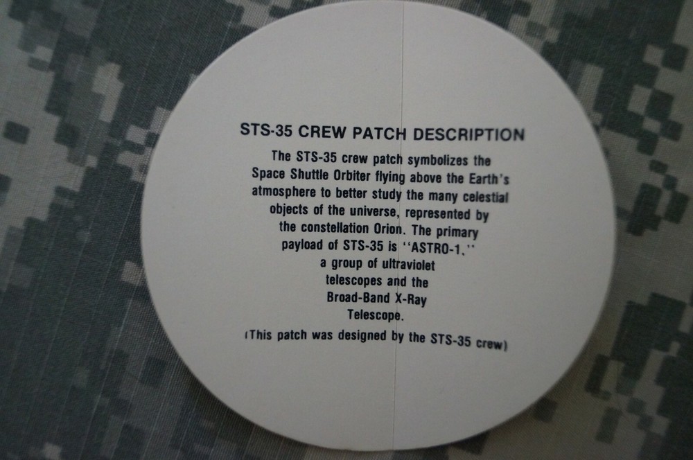 NASA STS-35 Mission Decal Space Program Shuttle Columbia Astro-1