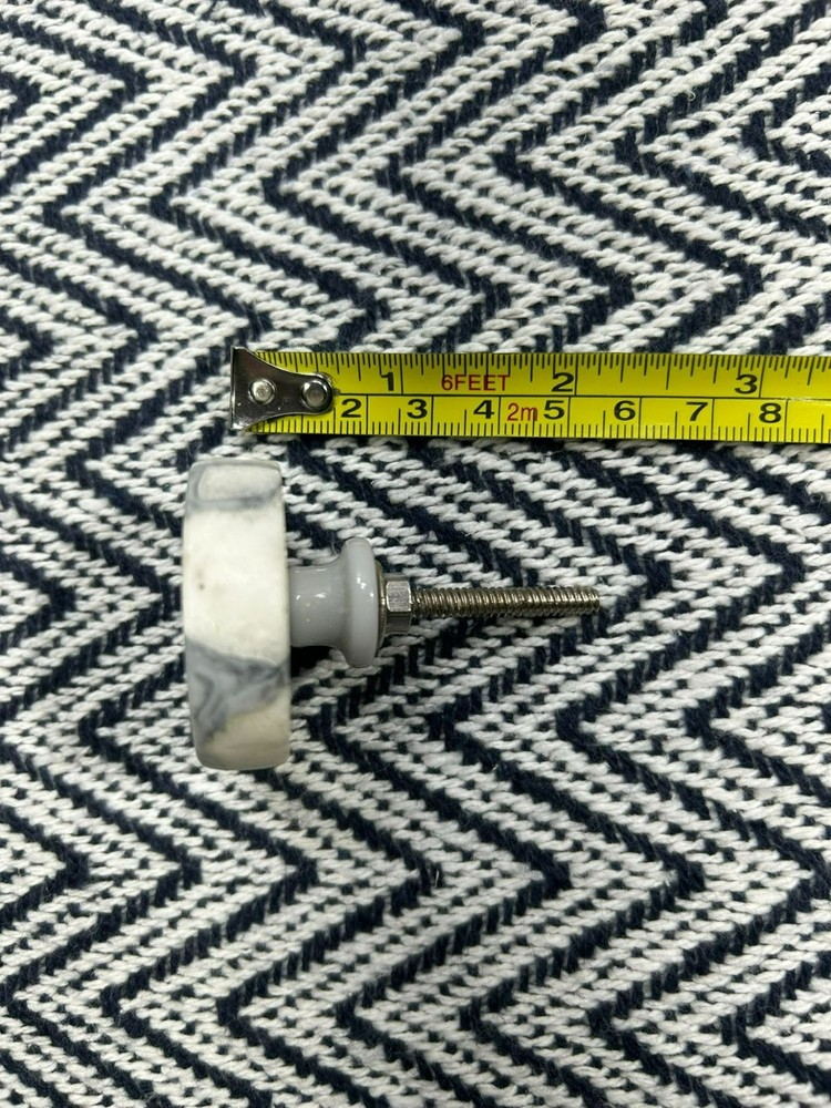 Round Gray & White Terrazzo Style Drawer Pull Knob 1.5" Diameter