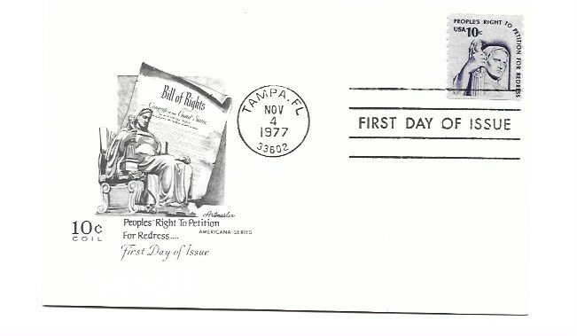 1617 10c Justice coil, Artmaster, single FDC