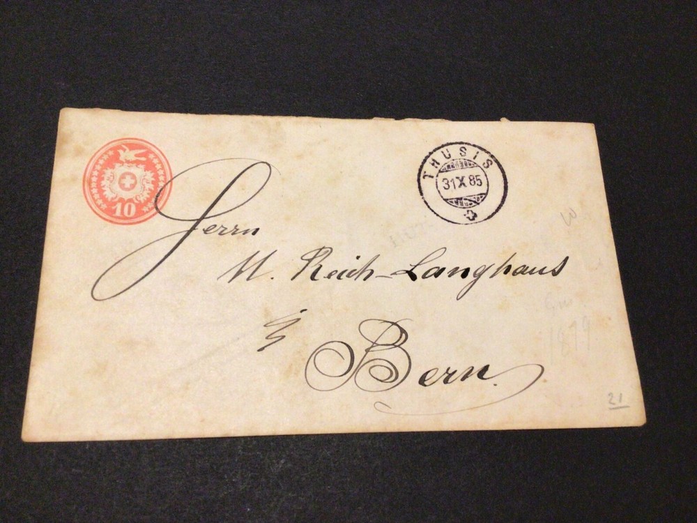 Switzerland Bern 1885 used postal cover Ref 59280