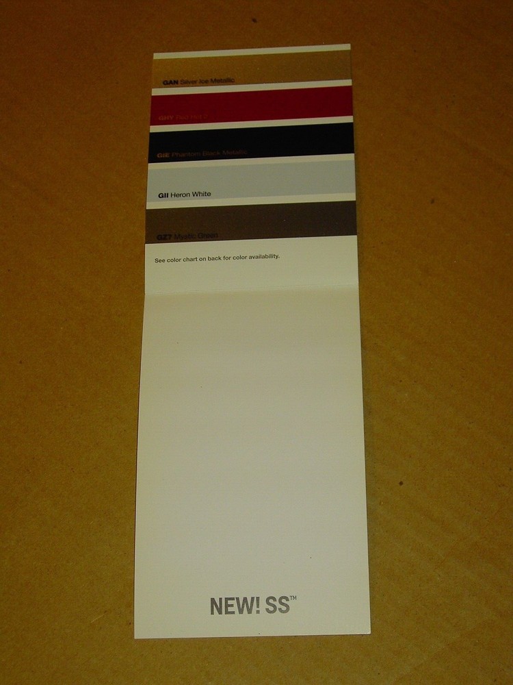 2014 CHEVROLET SS COLOR CHIP CHART BROCHURE MINT!