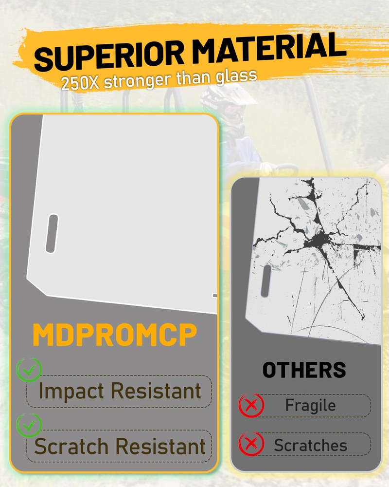 For Polaris Ranger MID-SIZE 400 2010-2014 Scratch Resistant PC Front Windshield