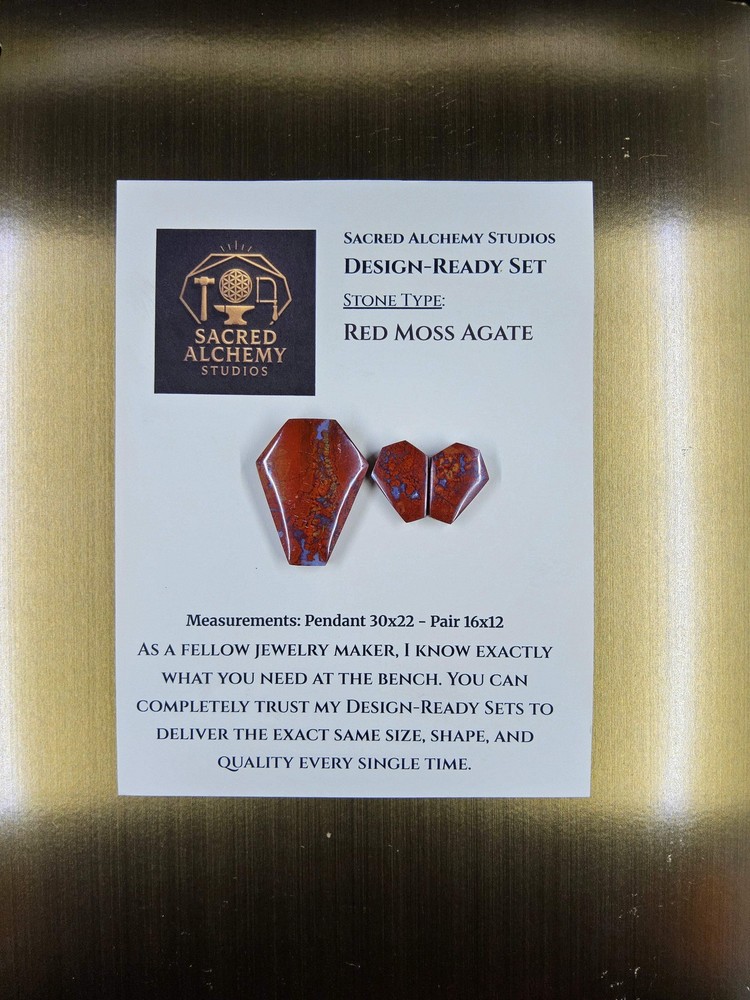 Coffin Shape - Red Moss Agate - Design-Ready Set