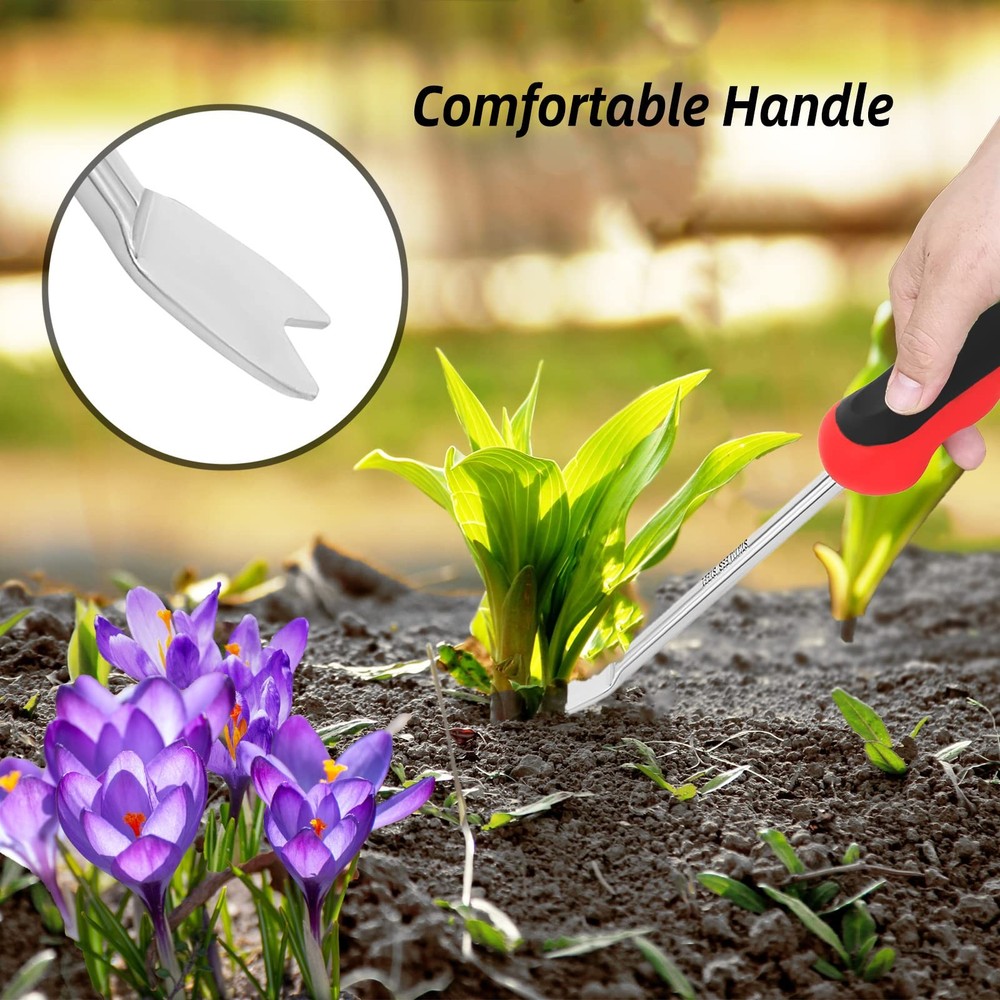 Weed Puller Tool, Dandelion Weeder Puller Tool with Soft Handle, Two-Pronged ...