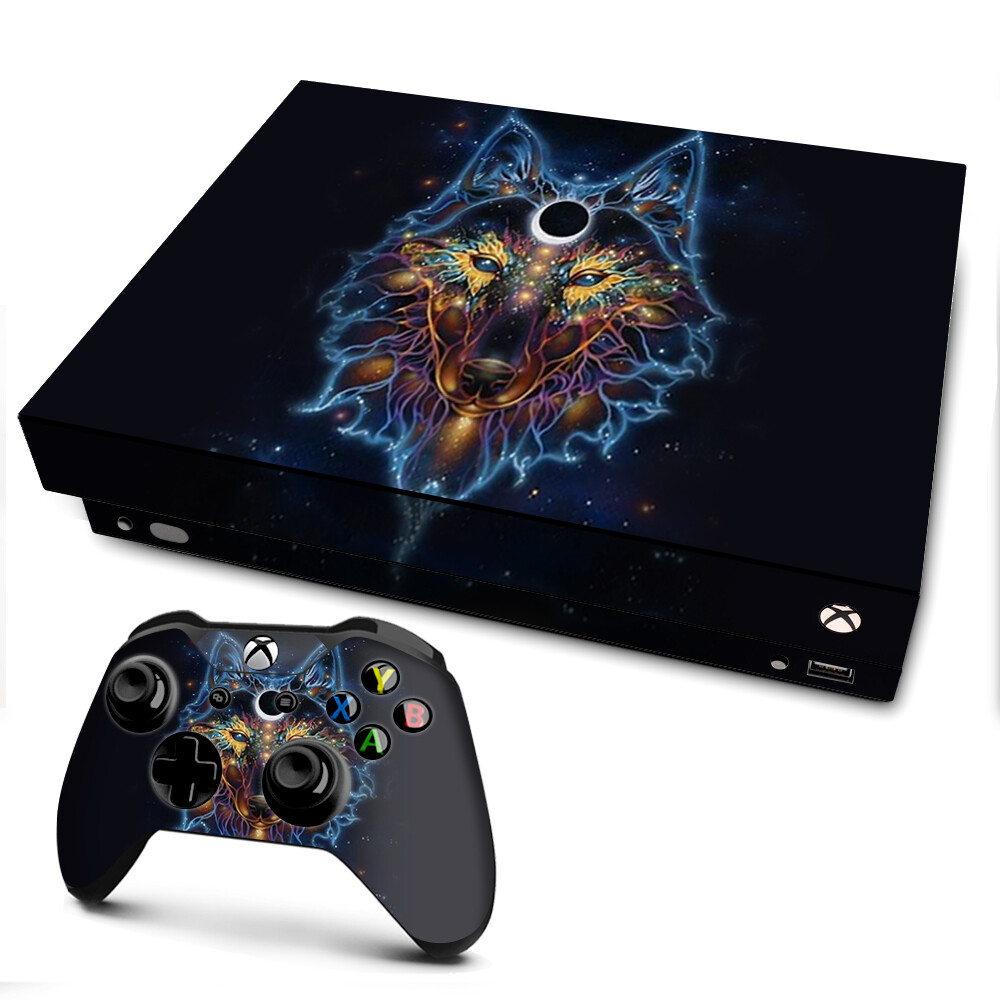 Xbox One X Console Skins Decal Wrap ONLY Wolf Dreamcatcher Color