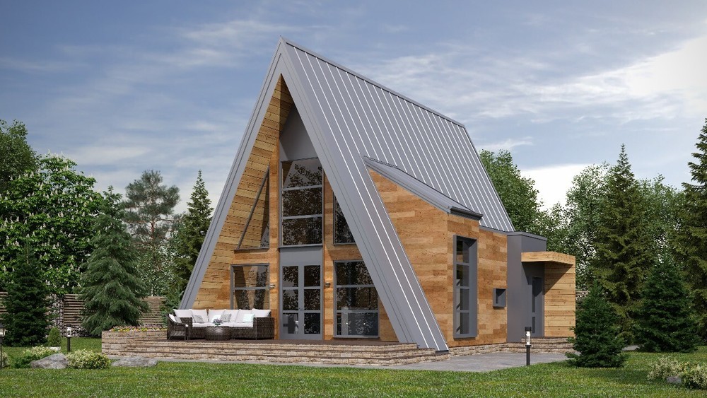 35’x51’ 3 Beds, 2 Baths Charming A-Frame Architectural Build Plans PDF Download.